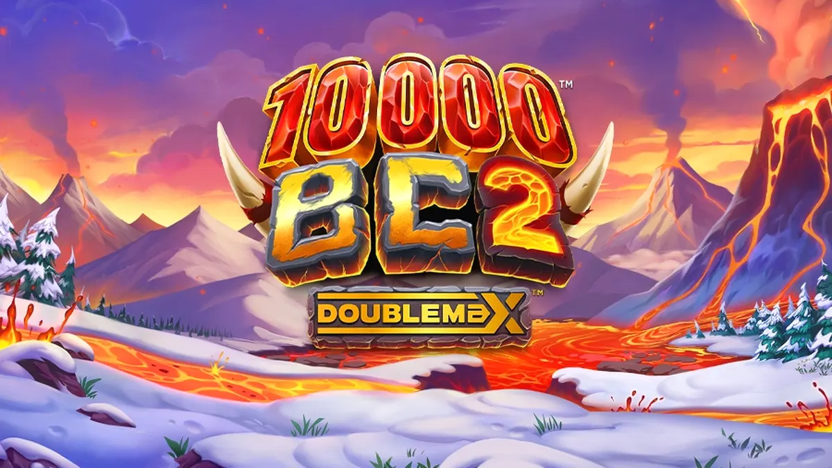 Tampilan visual slot 10000 BC DoubleMax 2 dengan tema zaman es dan mammoth