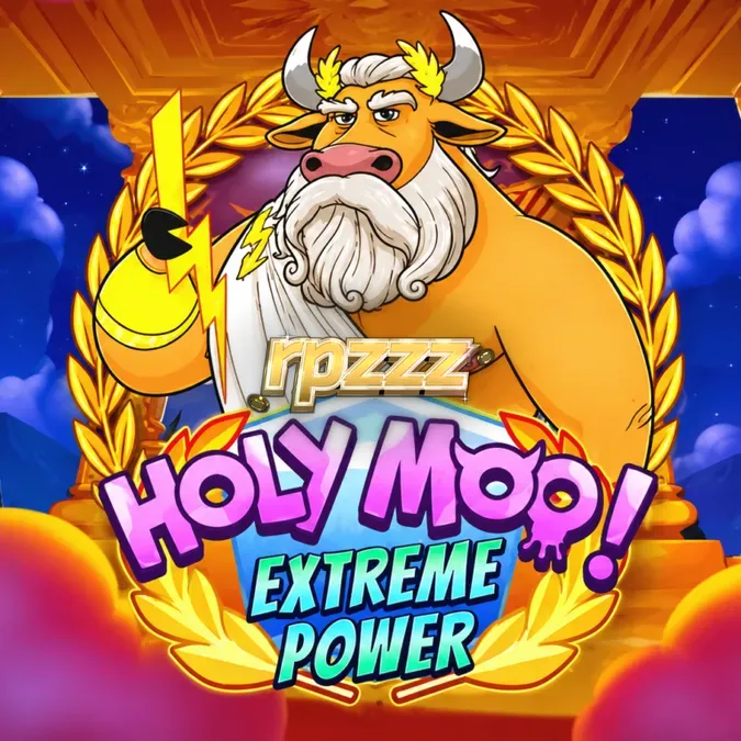 Tampilan grid 6x6 dalam permainan slot Holy Moo! Extreme Power